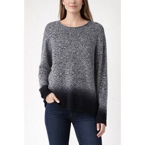 VINCE 100% Cashmere Gray Black Ombré Dip Dye Oversized Sweater Top Women’s Large